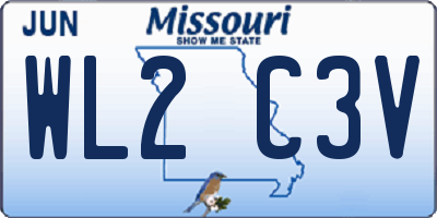MO license plate WL2C3V