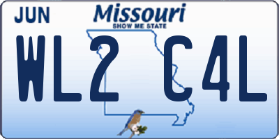 MO license plate WL2C4L