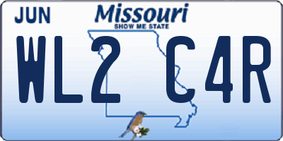 MO license plate WL2C4R