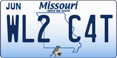 MO license plate WL2C4T