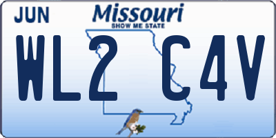 MO license plate WL2C4V