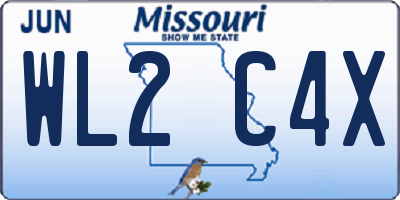 MO license plate WL2C4X