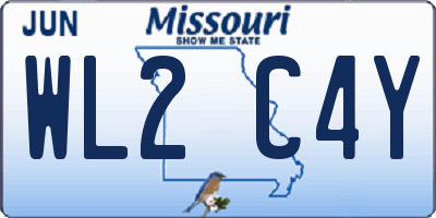 MO license plate WL2C4Y