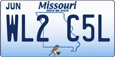 MO license plate WL2C5L