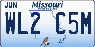 MO license plate WL2C5M