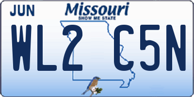 MO license plate WL2C5N