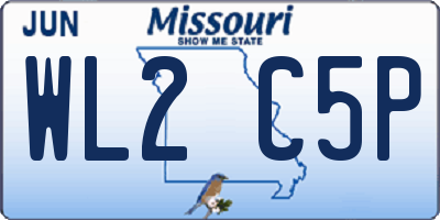 MO license plate WL2C5P
