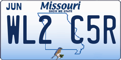 MO license plate WL2C5R