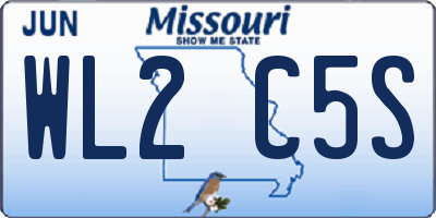 MO license plate WL2C5S