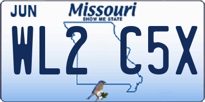 MO license plate WL2C5X