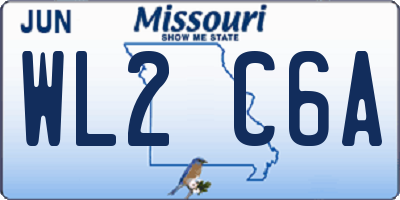 MO license plate WL2C6A