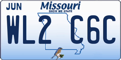 MO license plate WL2C6C