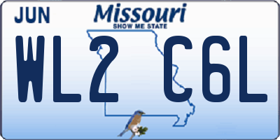 MO license plate WL2C6L