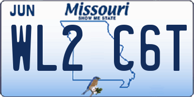 MO license plate WL2C6T