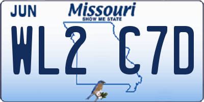 MO license plate WL2C7D