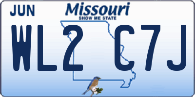 MO license plate WL2C7J