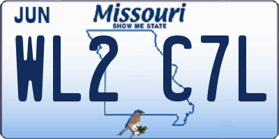 MO license plate WL2C7L