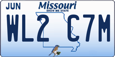 MO license plate WL2C7M