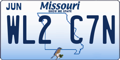 MO license plate WL2C7N