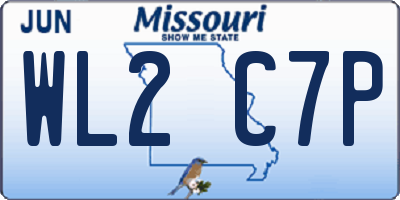 MO license plate WL2C7P