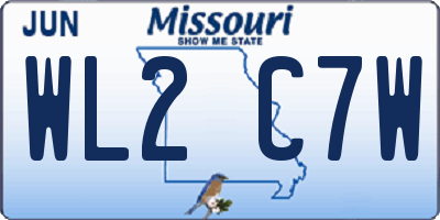 MO license plate WL2C7W