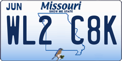 MO license plate WL2C8K