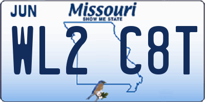 MO license plate WL2C8T