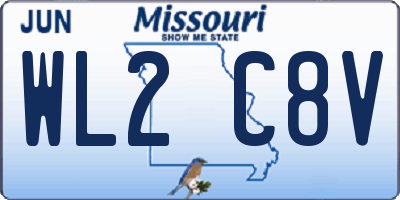 MO license plate WL2C8V