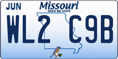 MO license plate WL2C9B