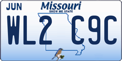 MO license plate WL2C9C