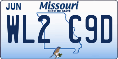 MO license plate WL2C9D