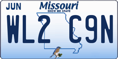 MO license plate WL2C9N