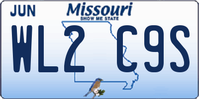 MO license plate WL2C9S
