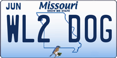 MO license plate WL2D0G