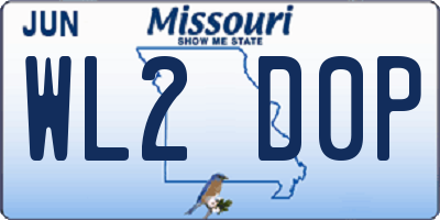 MO license plate WL2D0P