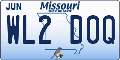 MO license plate WL2D0Q