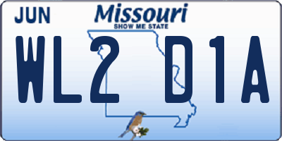 MO license plate WL2D1A