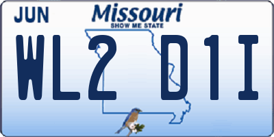 MO license plate WL2D1I