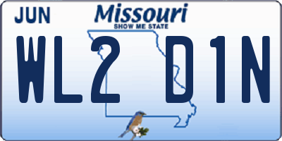 MO license plate WL2D1N