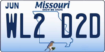 MO license plate WL2D2D