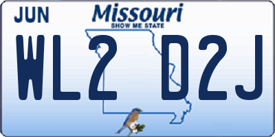 MO license plate WL2D2J