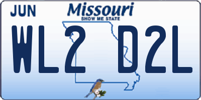 MO license plate WL2D2L