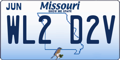 MO license plate WL2D2V