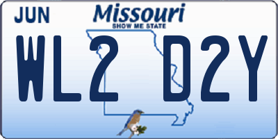 MO license plate WL2D2Y