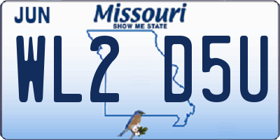MO license plate WL2D5U
