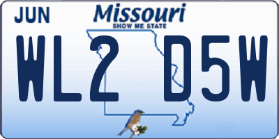 MO license plate WL2D5W
