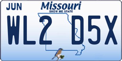 MO license plate WL2D5X