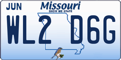 MO license plate WL2D6G