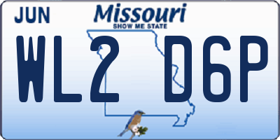 MO license plate WL2D6P