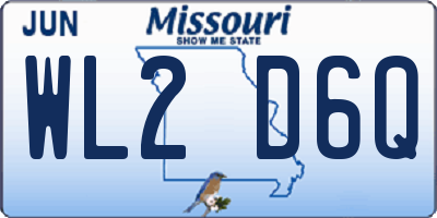 MO license plate WL2D6Q